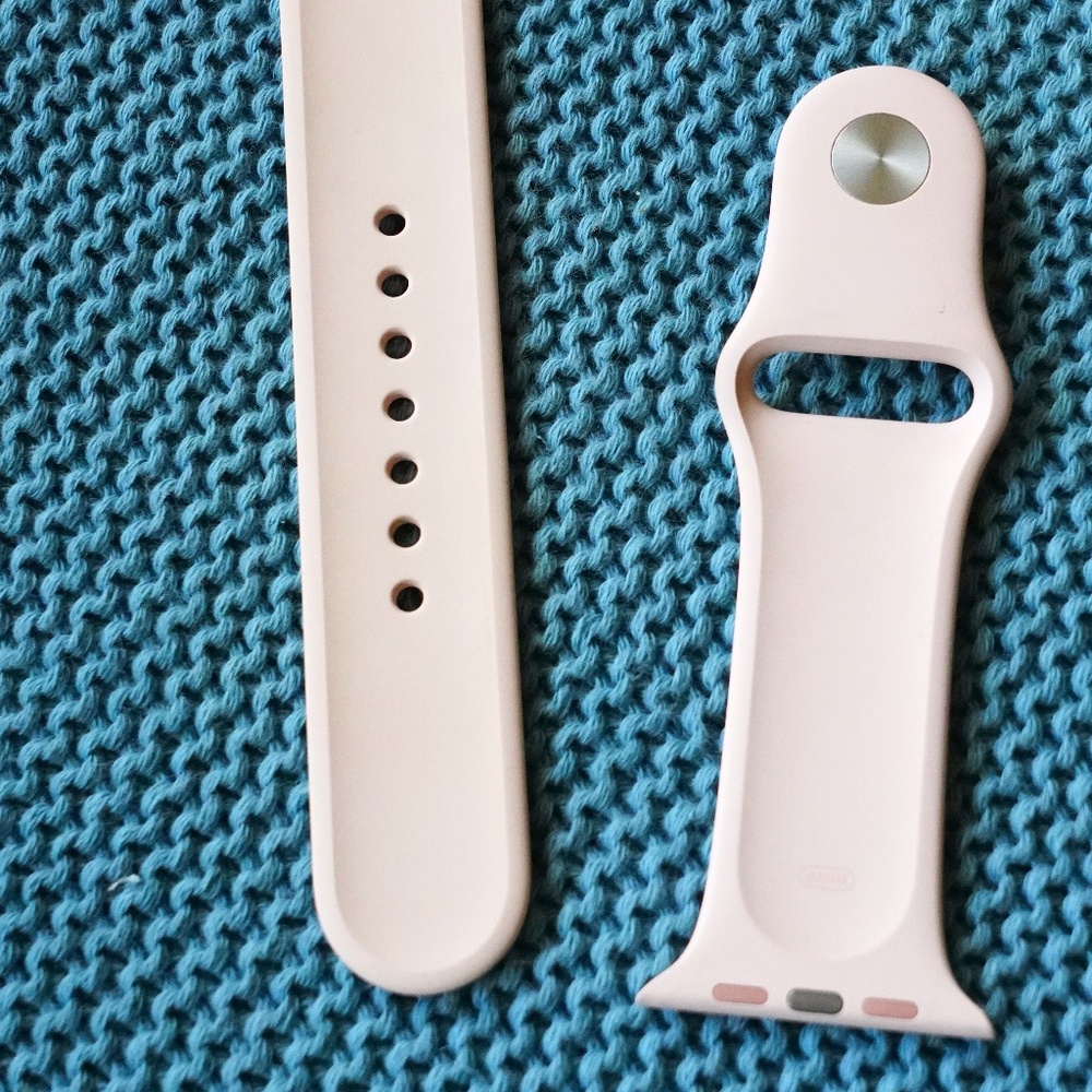 Pink Apple Watch Silicone Sport Band -- 45/44/42mm – M/L, Pristine and Authentic